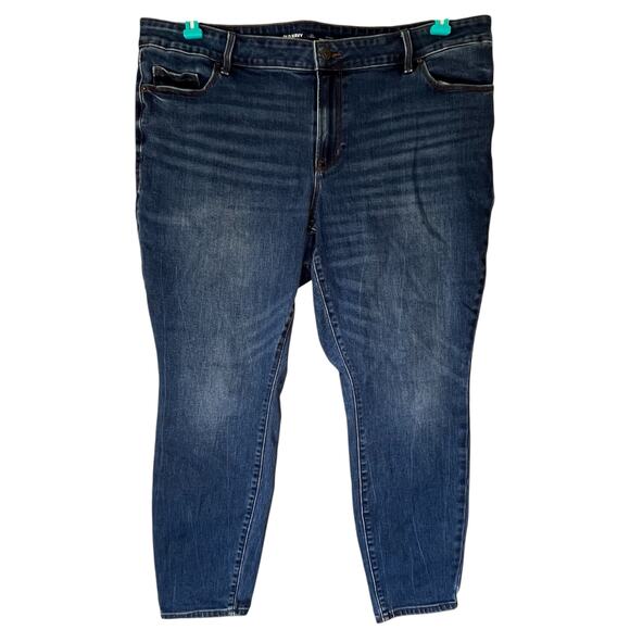 Old Navy Mid Rise Pop Icon Medium Wash Skinny Jean Size 20 Short - Picture 1 of 11